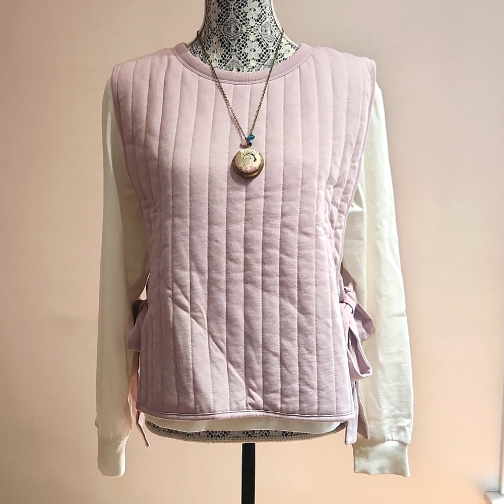 [M->XL] ZARA long sleeved shirt with a quilted vest - medium but can fit bigger